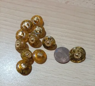 Lotto 44 Bottoni vintage marroni e dorati