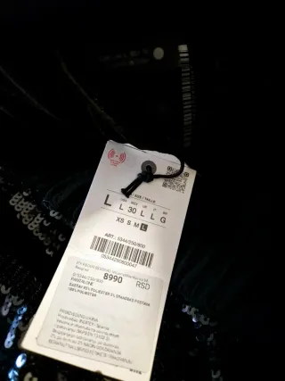 Pantalón ZARA lentejuelas negro de fiesta