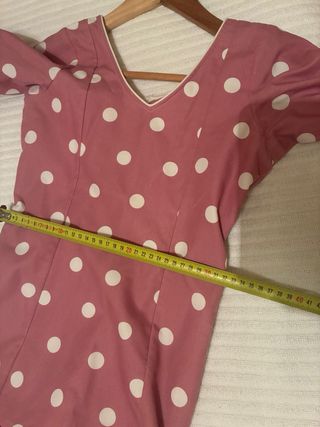 Traje Flamenca Niña Rosa Lunares