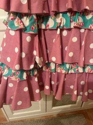 Traje Flamenca Niña Rosa Lunares