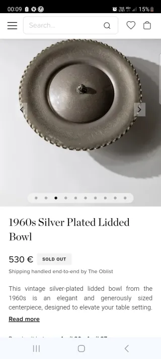 Ciotola Argento Puro Mam Milano Vintage