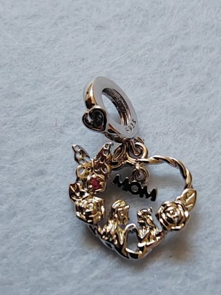 Charm Cuore Argento S925 Mamma