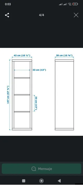 Estantería Kallax Ikea Blanca