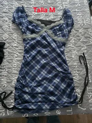 Vestido a cuadros azul talla M