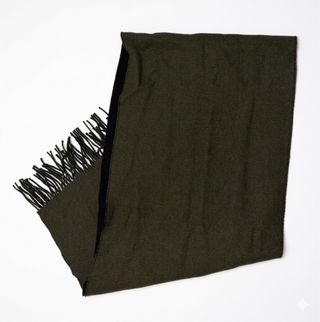 Bufanda Zara Home verde oliva/azul reversible
