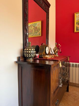 Cómoda Colonial Madera Maciza con Espejo
