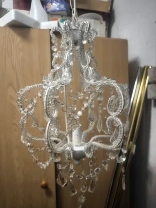 Lámpara colgante cristal y plástico