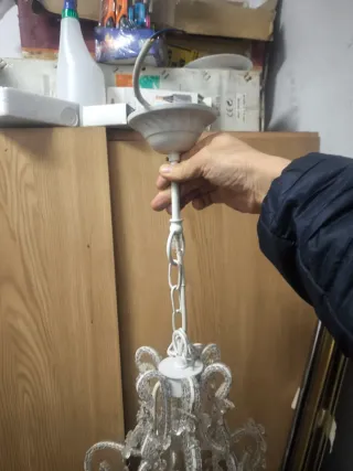 Lámpara colgante cristal y plástico