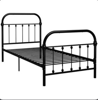 Cama individual de metal negra