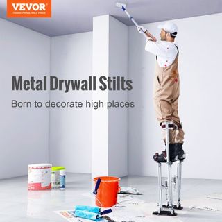 Andamios de Yeso, Andamios de Herramienta de Aluminio Ajustables de 61 cm-102 cm con Rodilleras Protectores, Andamios de Trabajo Duraderos y Antideslizantes para Pintura de Sheetrock, Caminata, Ci...