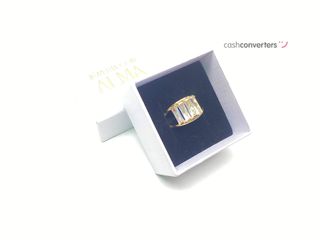 anillo oro 18k con piedra con circonita