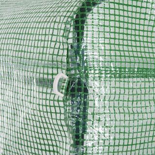 Serra da Giardino e Orto 4,5x3x2m con Copertura in PE, Serra per Piante con Porta e Finestre Scorrevoli, Verde