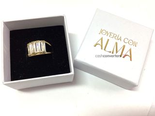 anillo oro 18k con piedra con circonita
