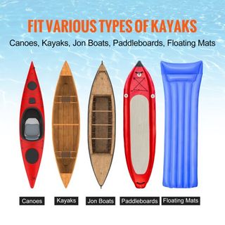 Carro de Kayak de Alta Resistencia, Capacidad de Carga de 204.1 kg, Carro de Canoa Desmontable con Neumáticos Sólidos de 30.5 cm, Ancho Ajustable y Pie de Soporte Antideslizante, para Kayaks, Cano...