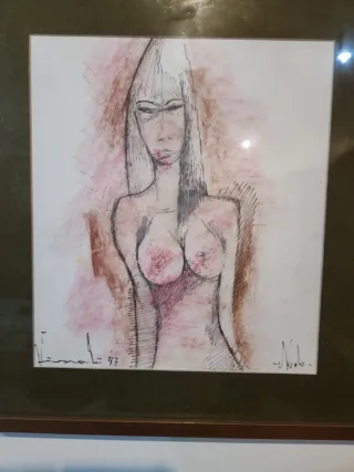 Quadro donna con cornice