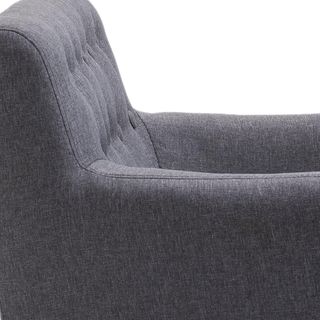 Poltrona Moderna Imbottitura, Poltroncina per Camera da Letto con Braccioli in Tessuto Legno 68 × 58.5 × 76Cm Grigio Chiaro