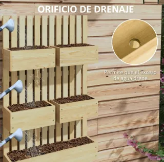 Huerto vertical de madera
