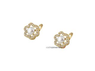 pendientes oro 18k con piedra con circonita