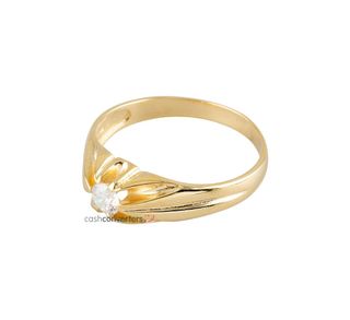 anillo oro 18k con piedra con circonita t. 27 (21,33 mm)