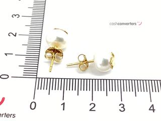 pendientes oro 18k con piedra con perla
