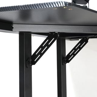 Scrivania da Gaming con Gancio per Cuffie, Scrivania per PC con Portabicchieri, Supporto per Gamepad e Tappetino, Nero, 168X109X78Cm