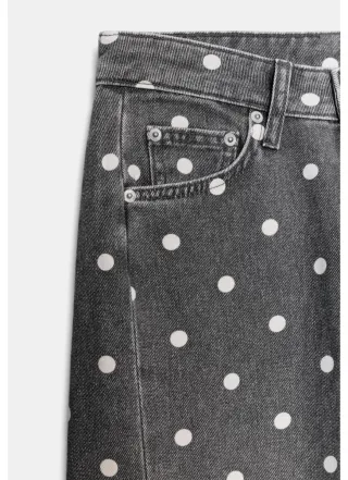 Pantalón vaquero lunares gris y blanco de #Zara