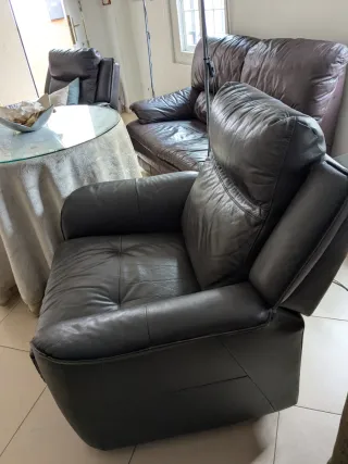 Divani relax elettrici + divano in pelle (set)