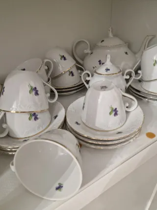 Serviço de Chá Porcelana 10 chavenas + pires,