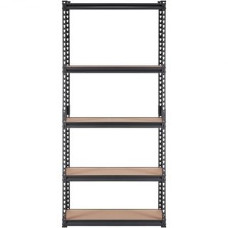Unità di Stoccaggio su Scaffale, Regolabile a 5 Livelli, Capacità 2000 lbs, Scaffali Garage Resistente, Organizzatore in Metallo, Rack Utilità, Nero, 35" L x 18" W x 71" H