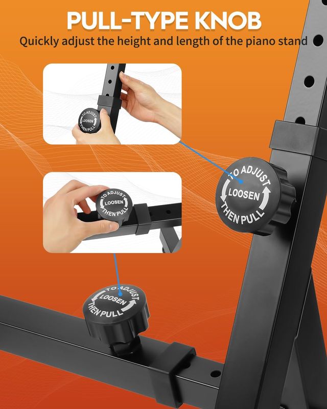 JUEGO DE SOPORTE Y BANCO PORTATIL PIANO ELECTRICO