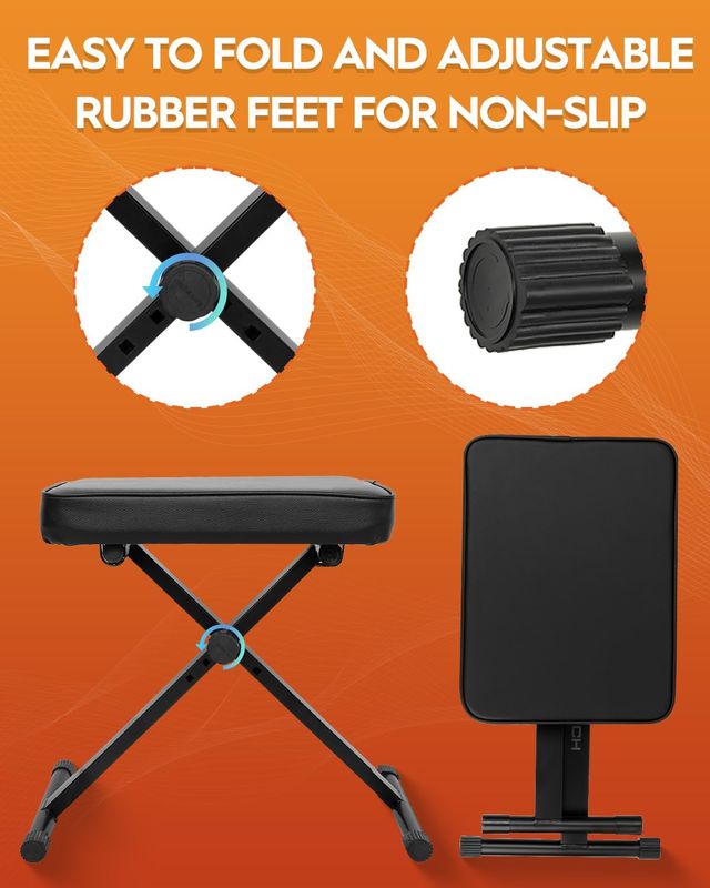 JUEGO DE SOPORTE Y BANCO PORTATIL PIANO ELECTRICO