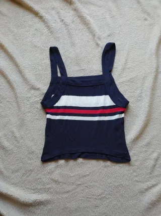 Crop top Bershka rayas azul marino talla XS