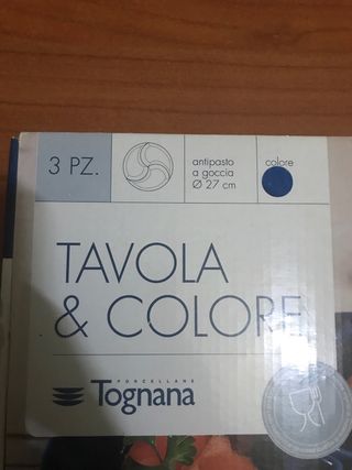 Vassoio di porcellana Tognana Tavola & Colore Blu