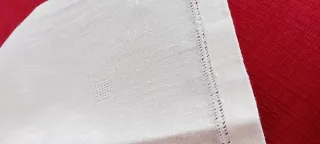 4 Coppie Asciugamani Misto Lino Ricamati