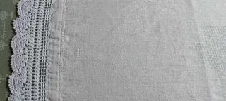 4 Coppie Asciugamani Misto Lino Ricamati