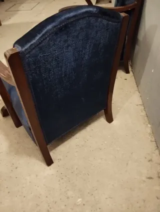 Pareja butacas modernistas terciopelo madera