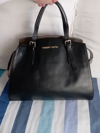 Bolso Piel Robert Pietri Negro y Marrón