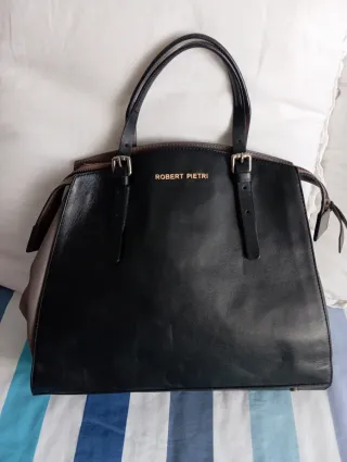 Bolso Piel Robert Pietri Negro y Marrón