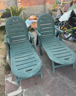 2 Tumbonas plegables de jardín