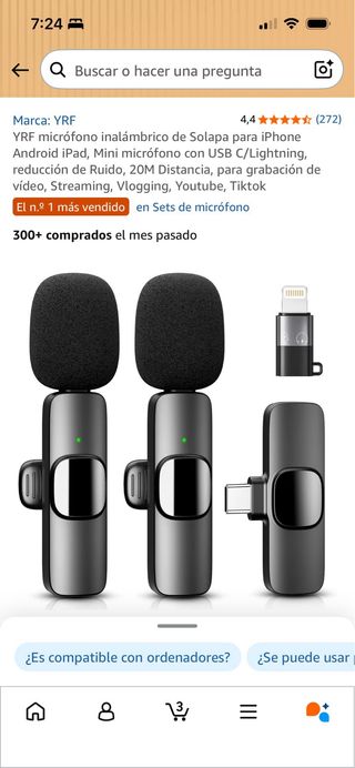 Micrófono Solapa Inalámbrico YRF iPhone/Android