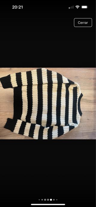 Jersey rayas beige y negro con número 73