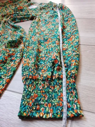 Abito floreale elegante tgIT44 verde