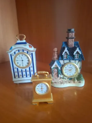 Lote 3 relojes vintage miniaturas coleccionismo