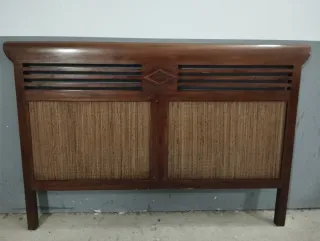 Cabecero Madera Maciza y Ratán
