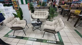 Conjunto Terraza 2 Sillones y Sofá Beige
