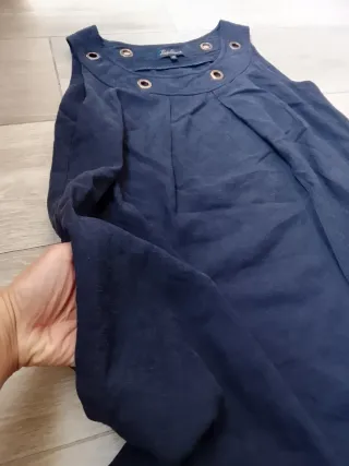 Bellissimo Abito midi estivo tgm blu misto lino