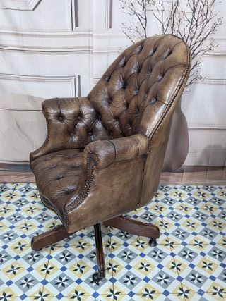 Sillón Chesterfield de oficina en piel
