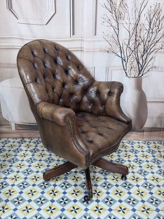 Sillón Chesterfield de oficina en piel
