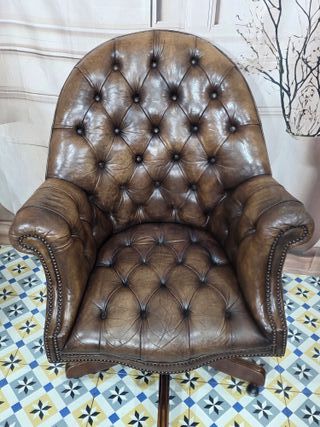 Sillón Chesterfield de oficina en piel