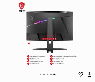 Monitor Gaming Curvo MSI 32 2K / 170hz